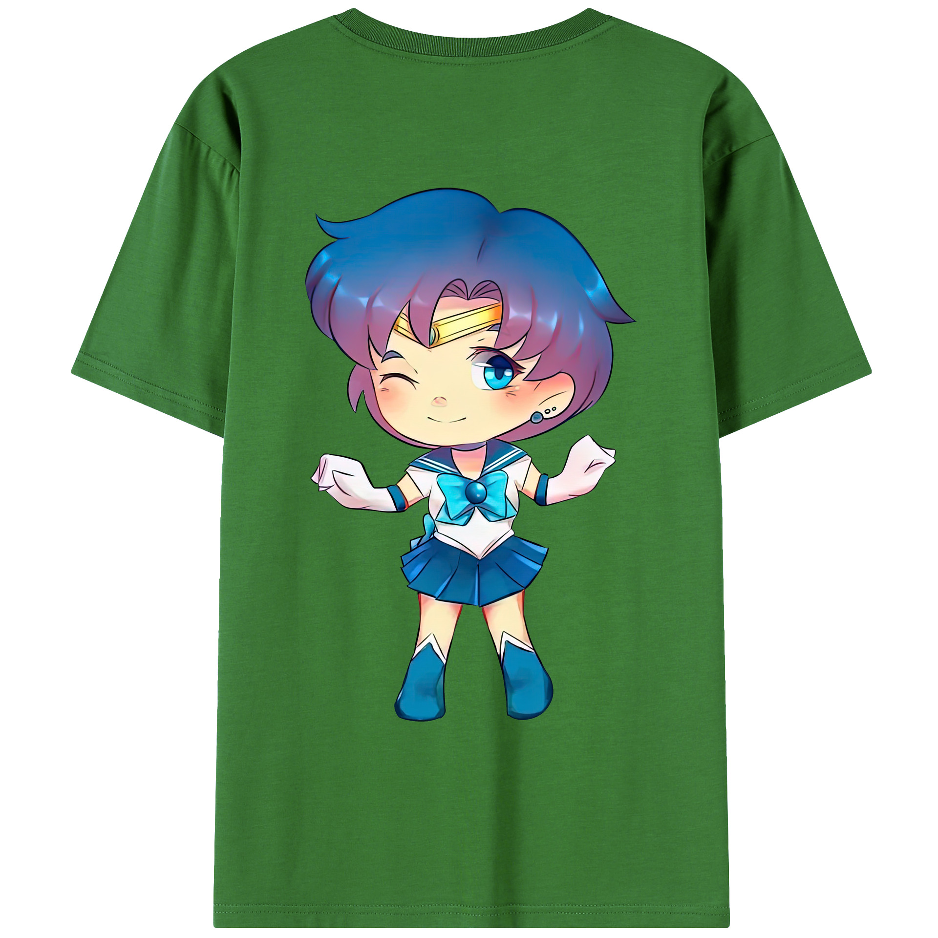 （画像用） 美少女戦士セーラームーン 水野 亜美 みずの あみ Sailor Moon Mizuno Ami レディース半袖Tシャツ(バックプリント)